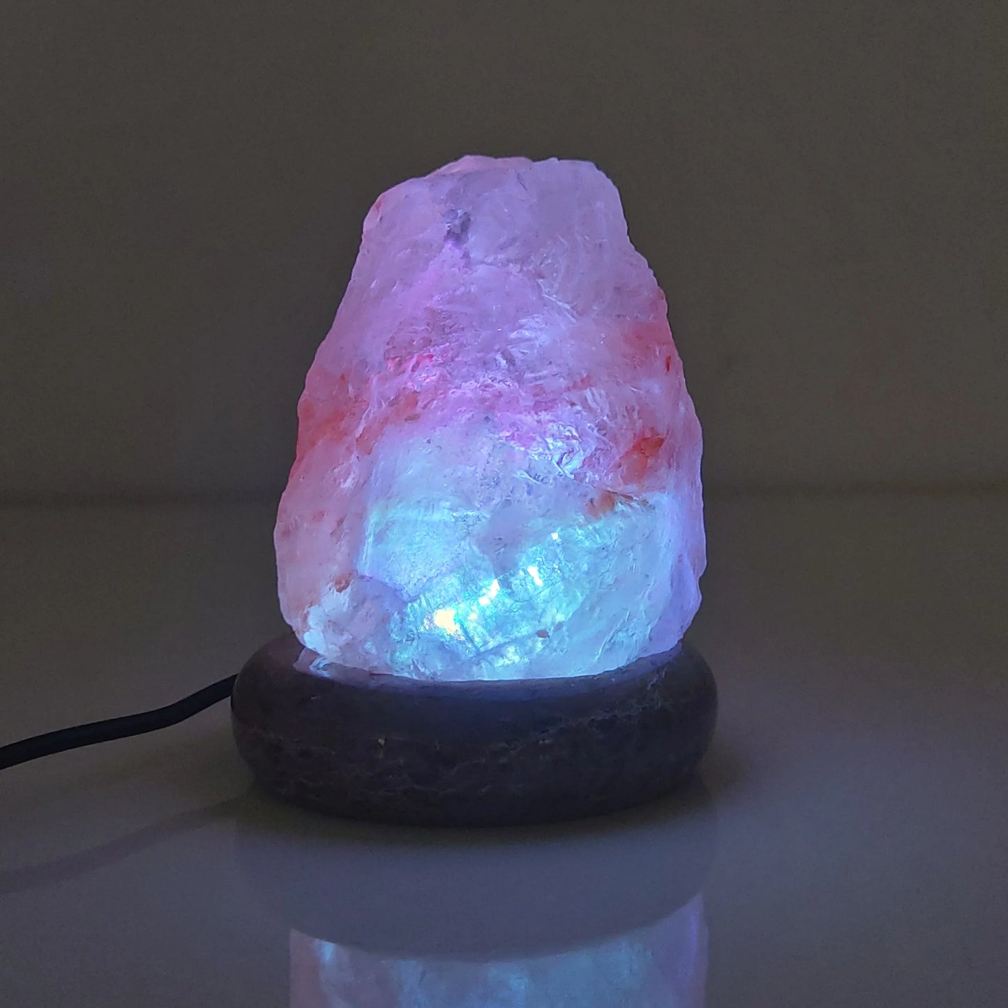 USB Colour Changing Salt Himalayan Lamp - Natural Shape Pink Rock LED Light - Mekamart Australia