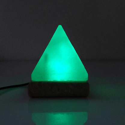USB Colour Changing Salt Himalayan Lamp - Pyramid Shape Pink Rock LED Light - Mekamart Australia