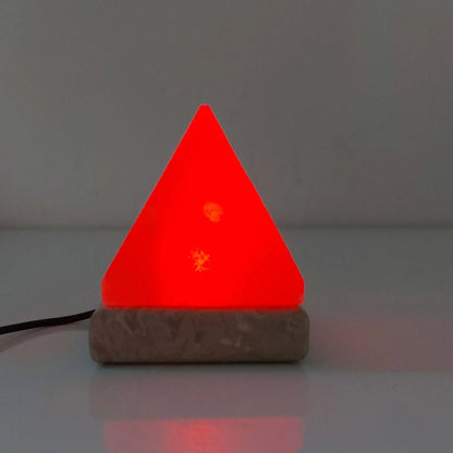 USB Colour Changing Salt Himalayan Lamp - Pyramid Shape Pink Rock LED Light - Mekamart Australia