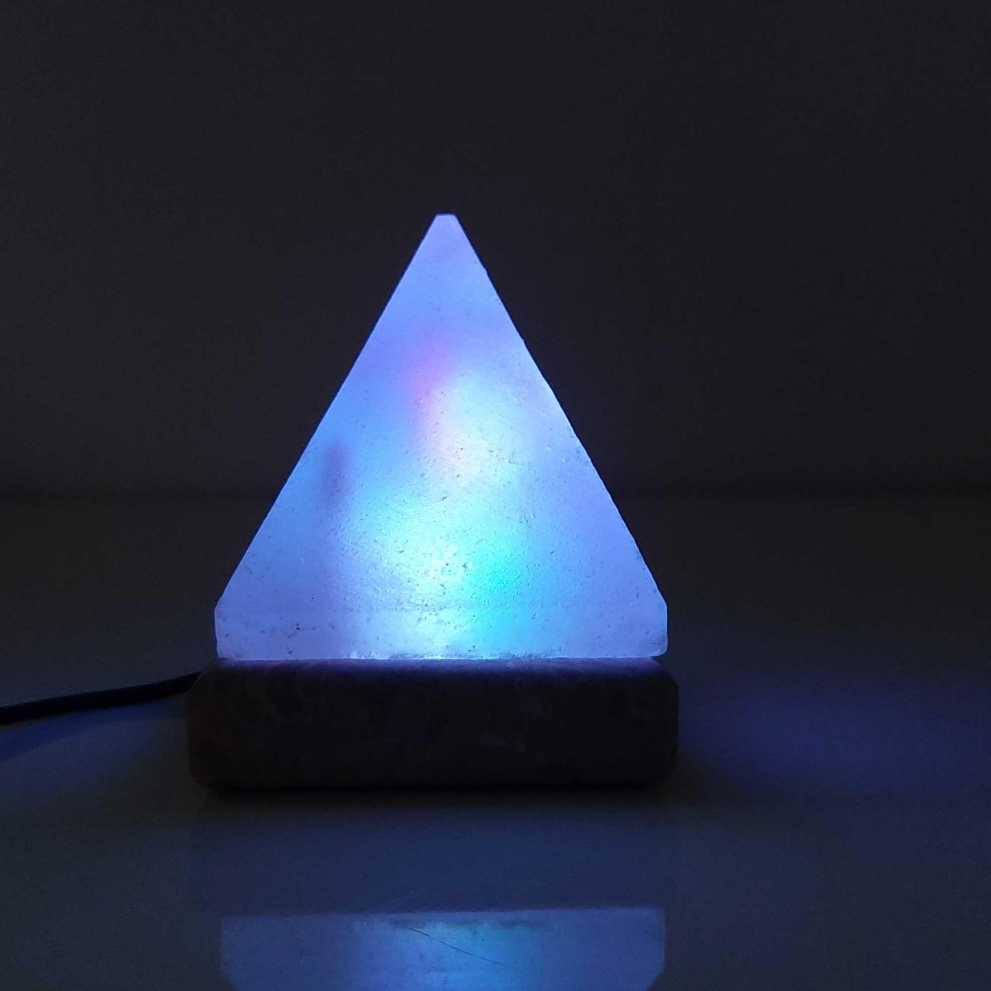 USB Colour Changing Salt Himalayan Lamp - Pyramid Shape Pink Rock LED Light - Mekamart Australia