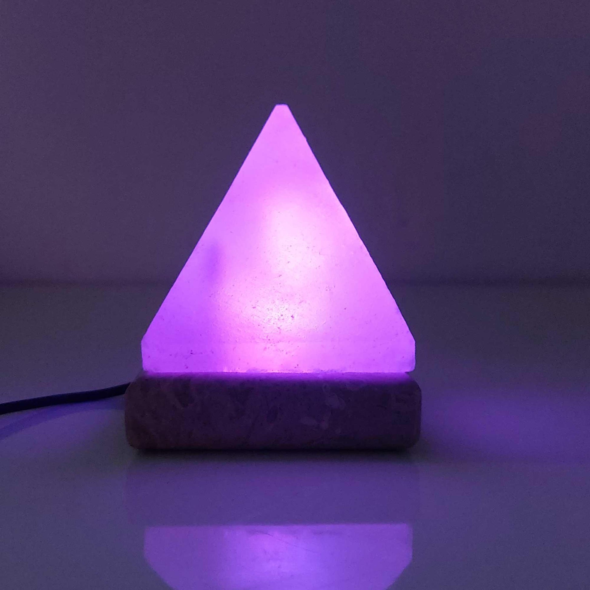 USB Colour Changing Salt Himalayan Lamp - Pyramid Shape Pink Rock LED Light - Mekamart Australia