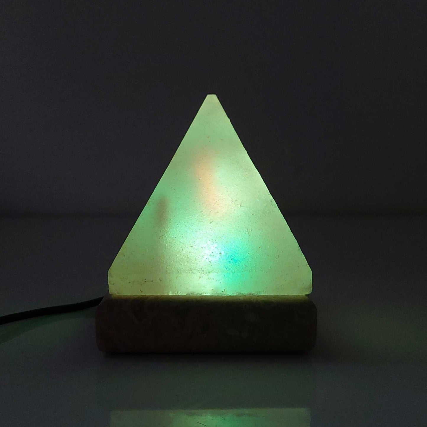 USB Colour Changing Salt Himalayan Lamp - Pyramid Shape Pink Rock LED Light - Mekamart Australia