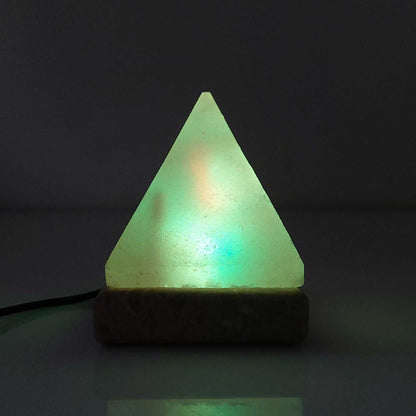 USB Colour Changing Salt Himalayan Lamp - Pyramid Shape Pink Rock LED Light - Mekamart Australia