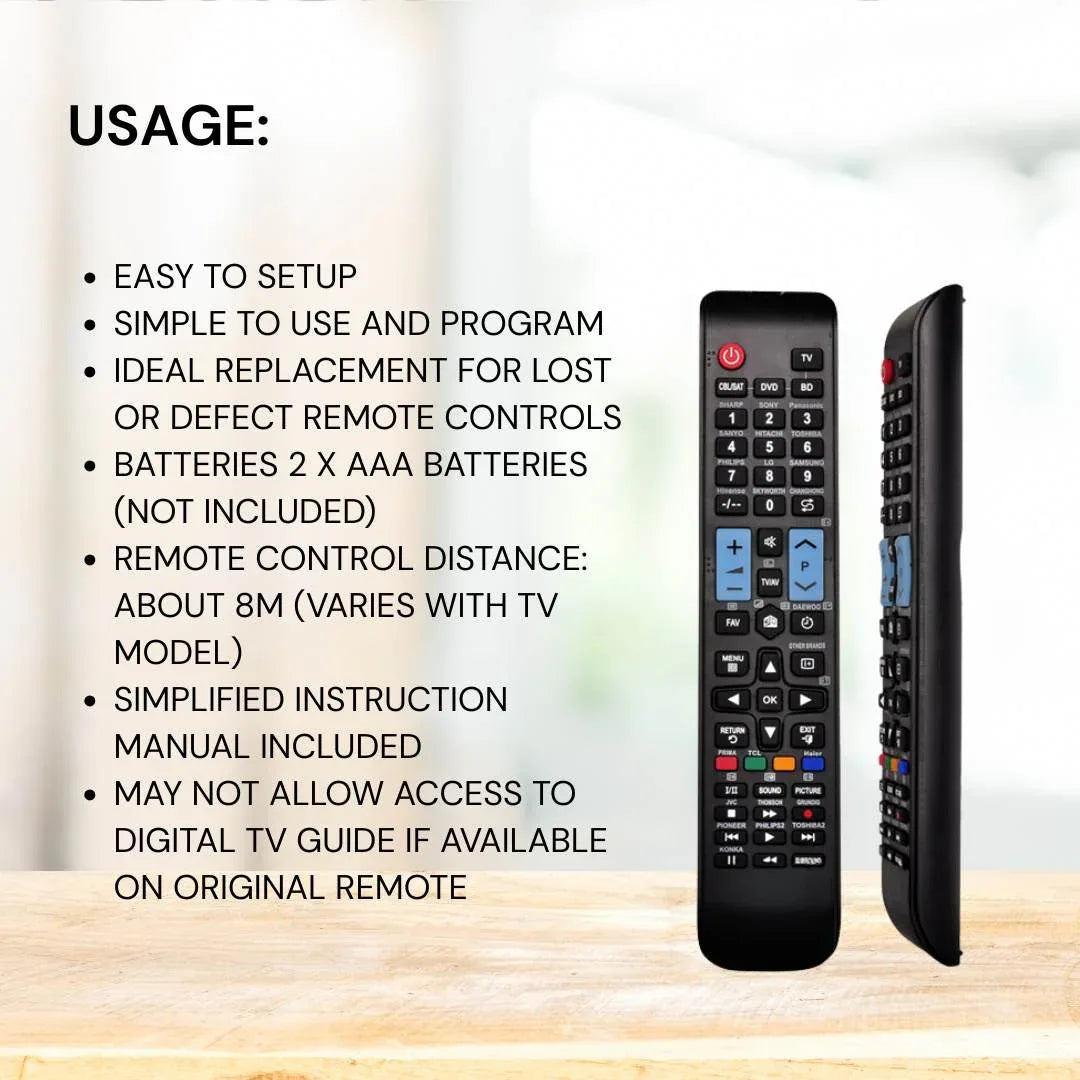 Tooleroo SMART TV Remote Control Compatible with PANASONIC DAEWOO HAIER & More - Mekamart Australia