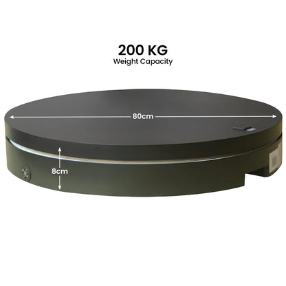 Christabelle 80cm 200kg Commercial Electric Display Turntable Power Outlet Black - Mekamart Australia