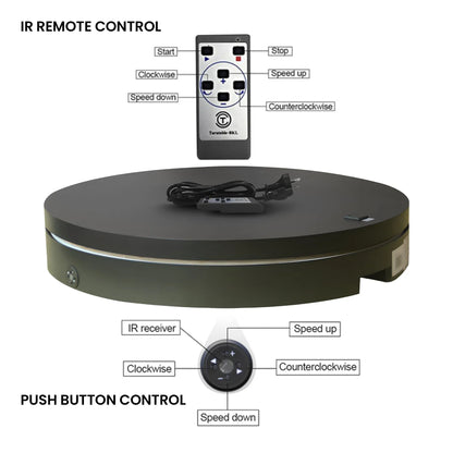 Christabelle 80cm 200kg Commercial Electric Display Turntable Power Outlet Black - Mekamart Australia