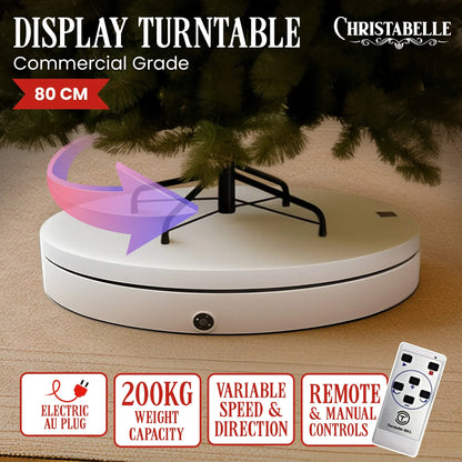 Christabelle 80cm 200kg Commercial Electric Display Turntable Motorised White - Mekamart Australia