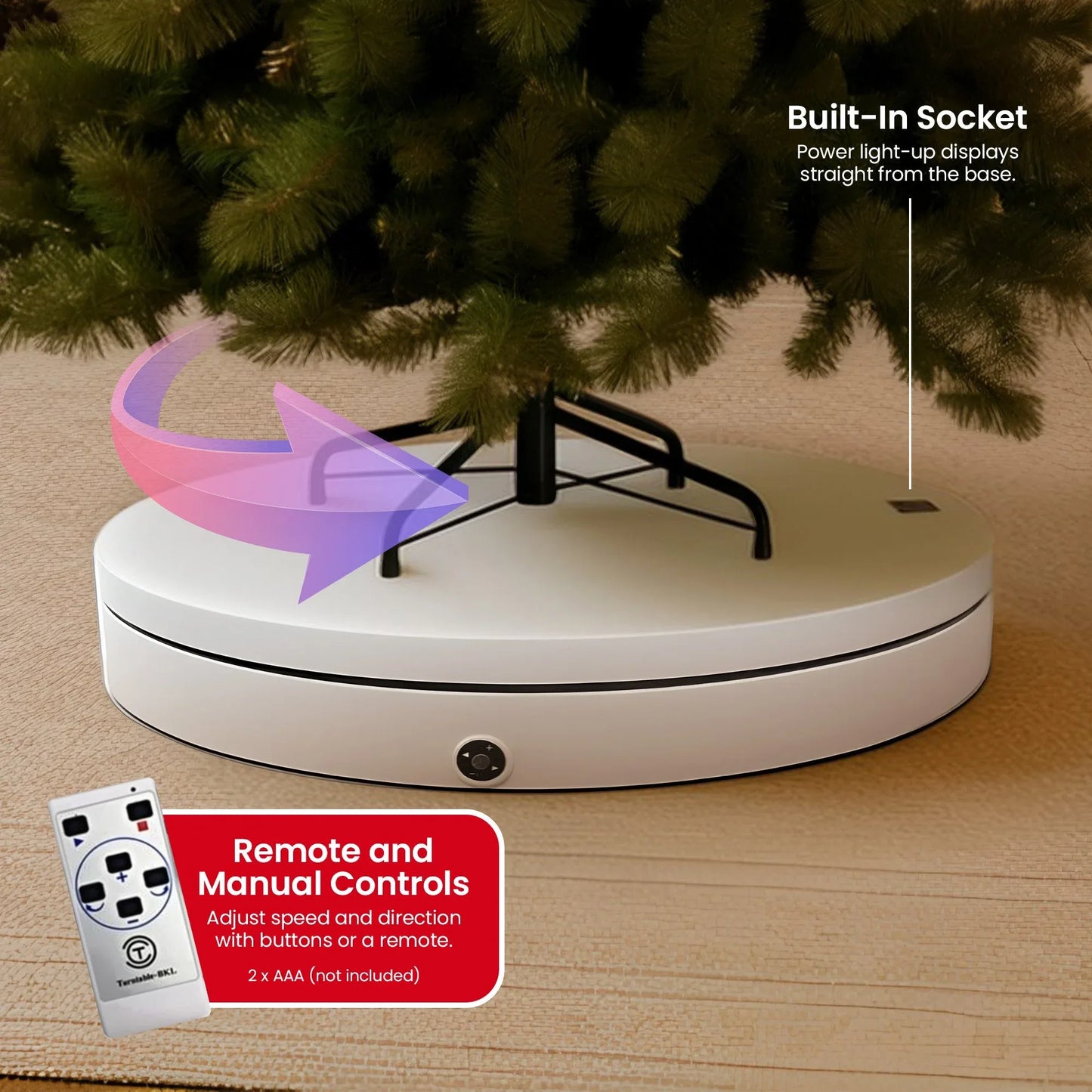 Christabelle 80cm 200kg Commercial Electric Display Turntable Motorised White - Mekamart Australia