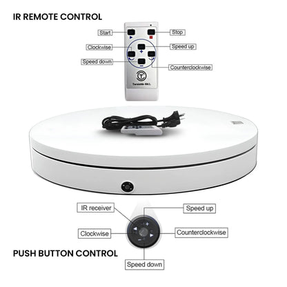 Christabelle 80cm 200kg Commercial Electric Display Turntable Motorised White - Mekamart Australia