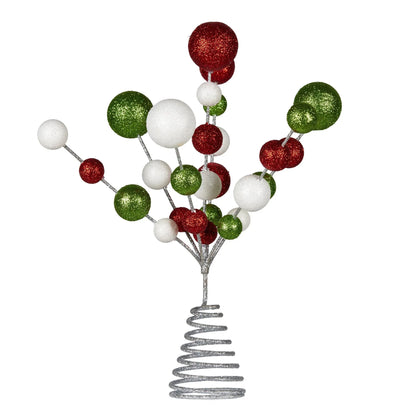 Christabelle Baubles Christmas Tree Topper Festive Glitter Finish Xmas Ornament - Mekamart Australia