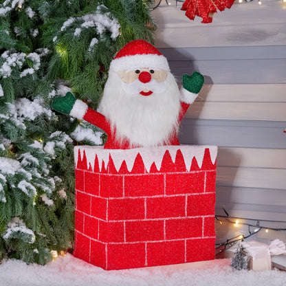 Christabelle 76cm Animated Santa In Chimney Christmas Tree Led Lights Ornament - Mekamart Australia