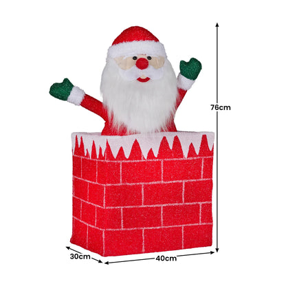 Christabelle 76cm Animated Santa In Chimney Christmas Tree Led Lights Ornament - Mekamart Australia