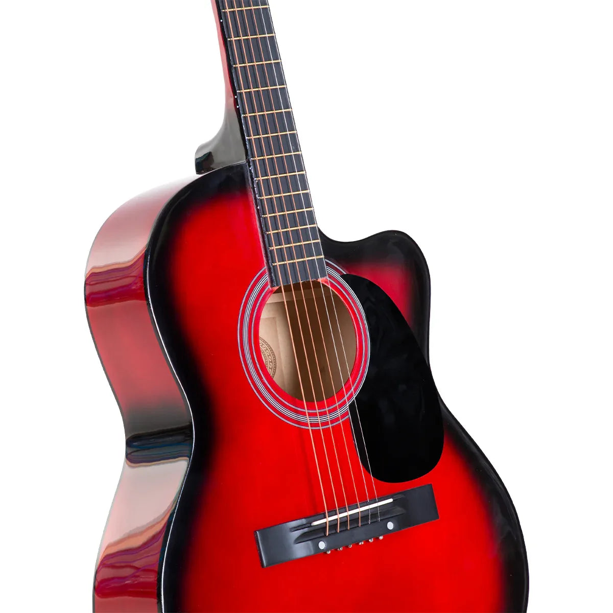 Karrera Acoustic Cutaway 40in Guitar - Red - Mekamart Australia