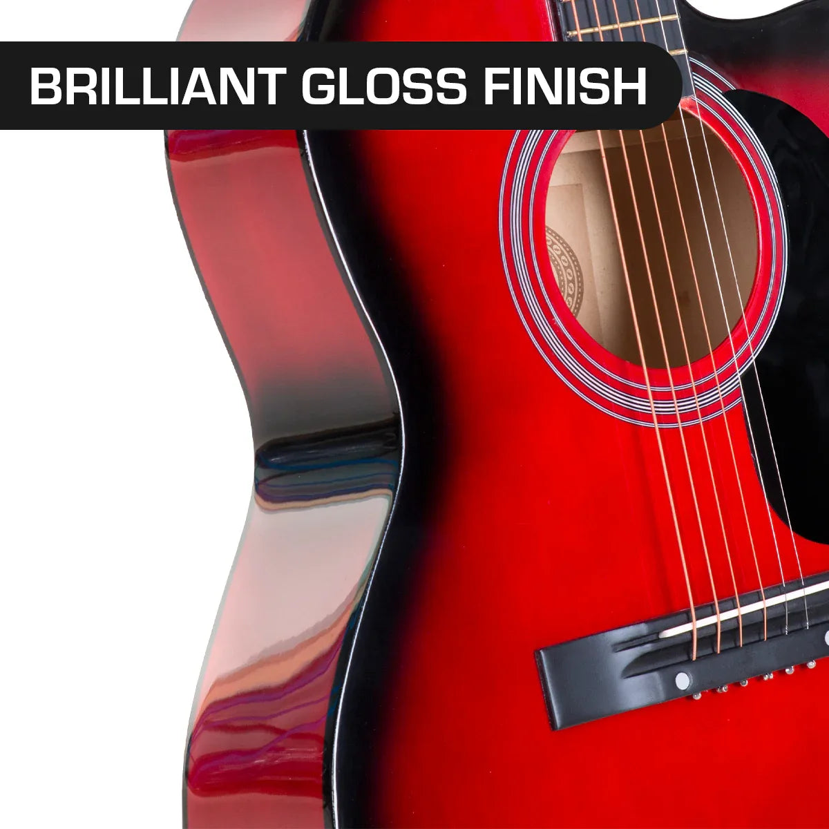 Karrera Acoustic Cutaway 40in Guitar - Red - Mekamart Australia