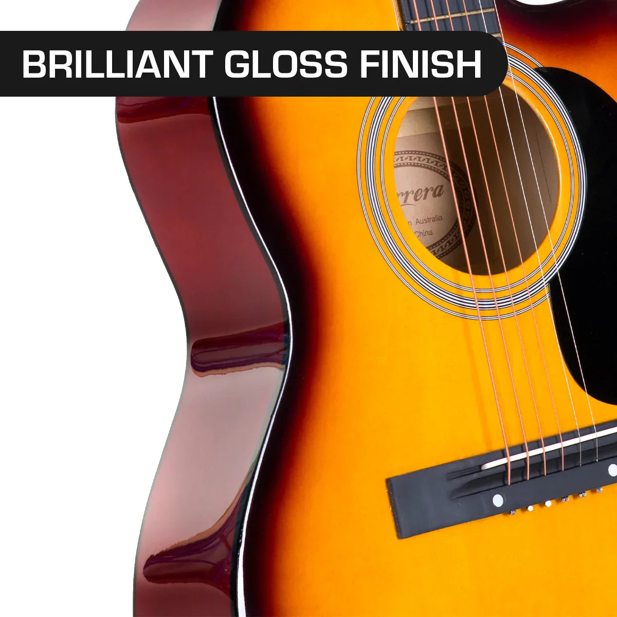Karrera Acoustic Cutaway 40in Guitar - Sunburst - Mekamart Australia