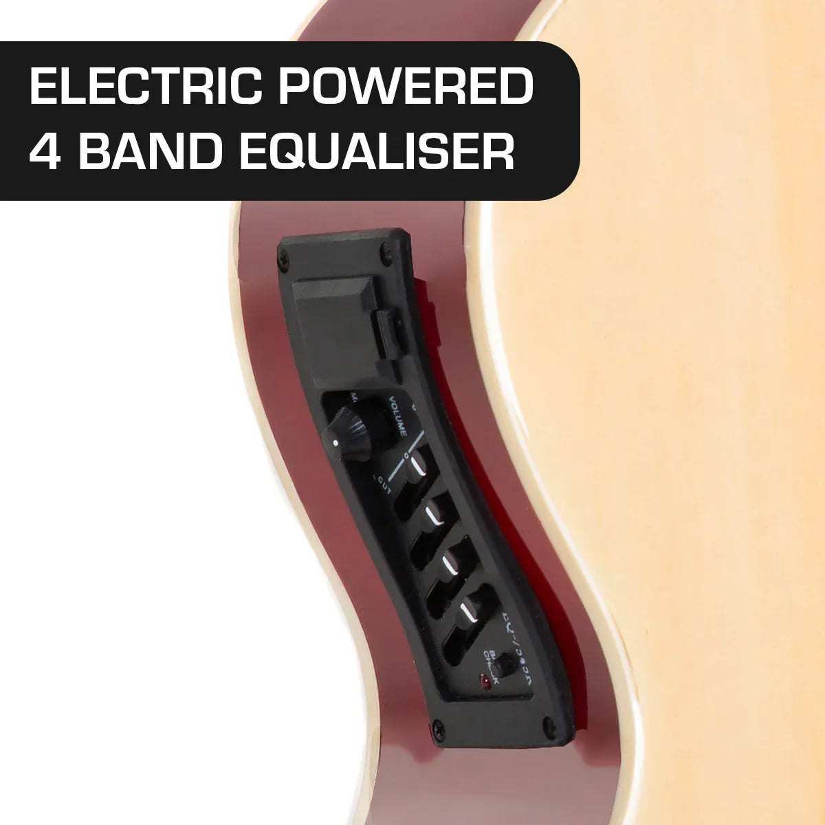 Karrera 43in Acoustic Bass Guitar with electric pickup - Natural - Mekamart Australia