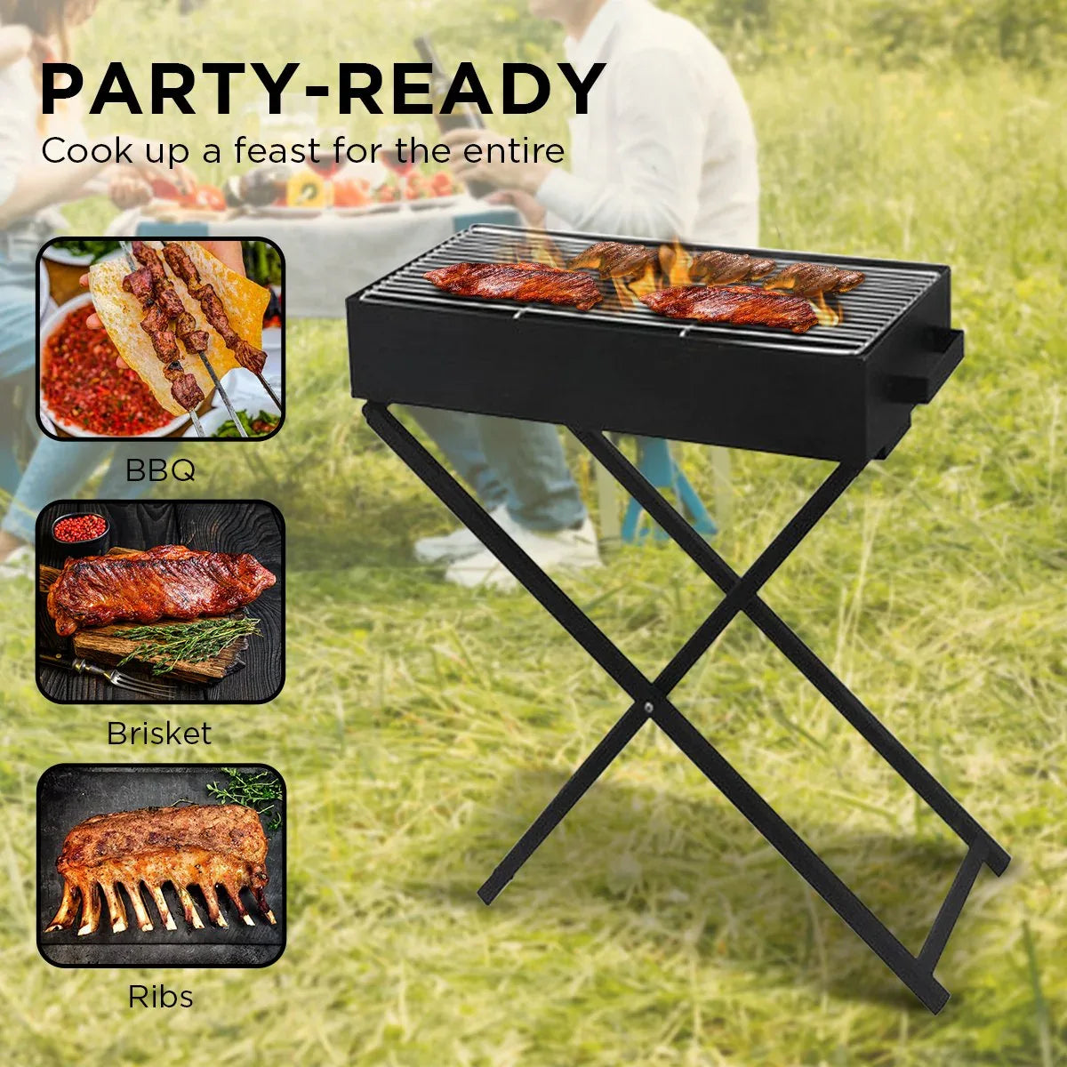Wallaroo Charcoal BBQ Grill - Adjustable Height - Mekamart Australia