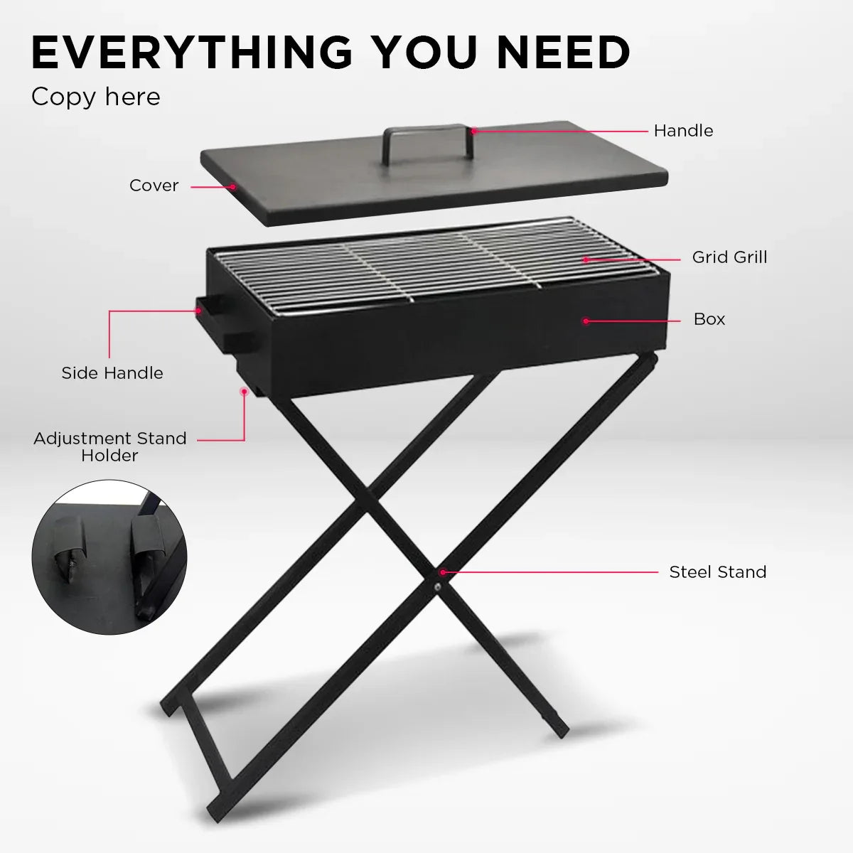 Wallaroo Charcoal BBQ Grill - Adjustable Height - Mekamart Australia