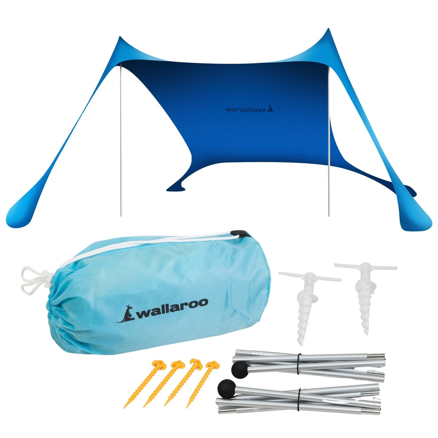 Wallaroo Beach Tent Canopy Sunshade 2m X 2m - Blue - Mekamart Australia