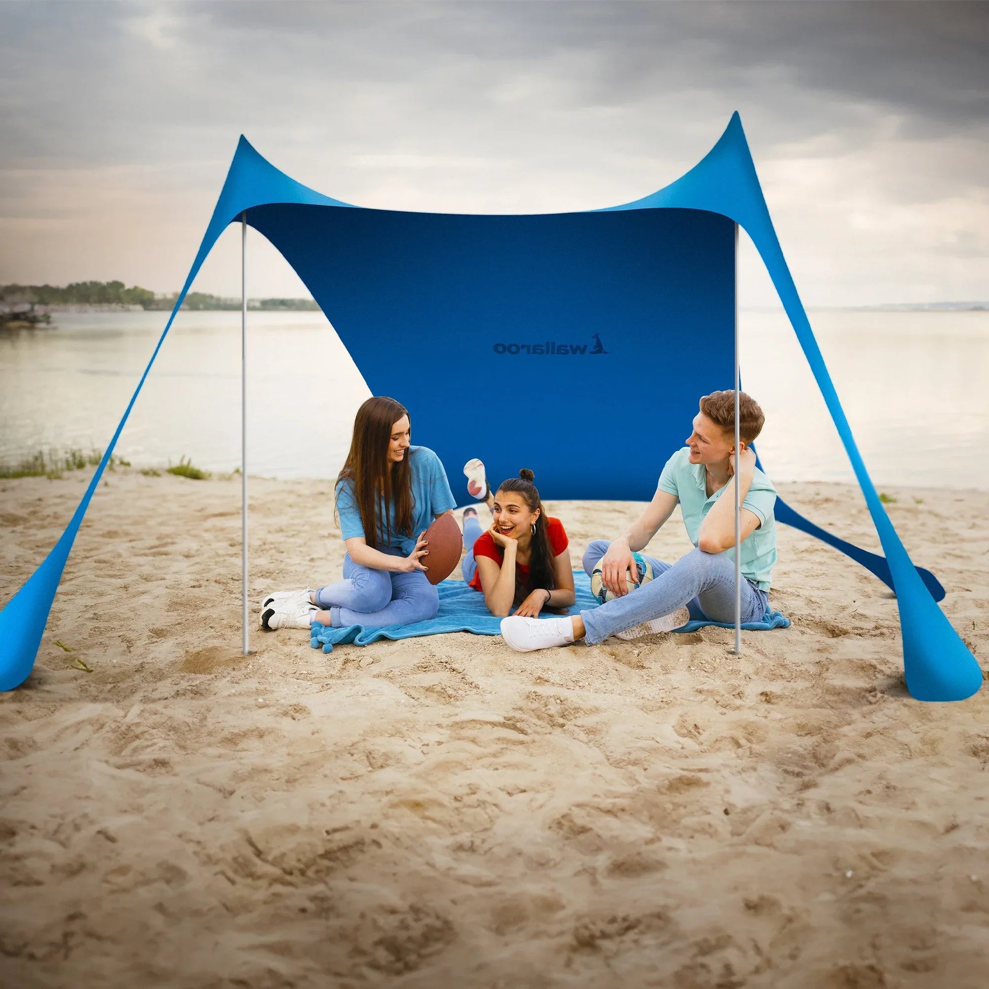 Wallaroo Beach Tent Canopy Sunshade 2m X 2m - Blue - Mekamart Australia
