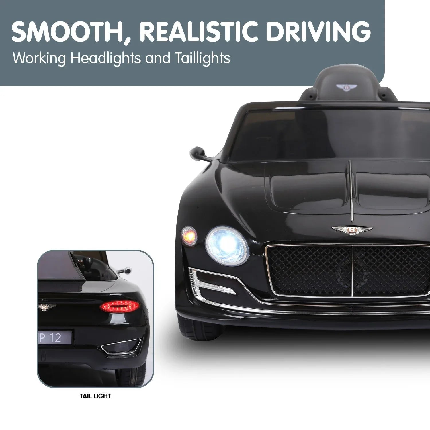 Kahuna Bentley Exp 12 Licensed Speed 6E Electric Kids Ride On Car Black - Mekamart Australia