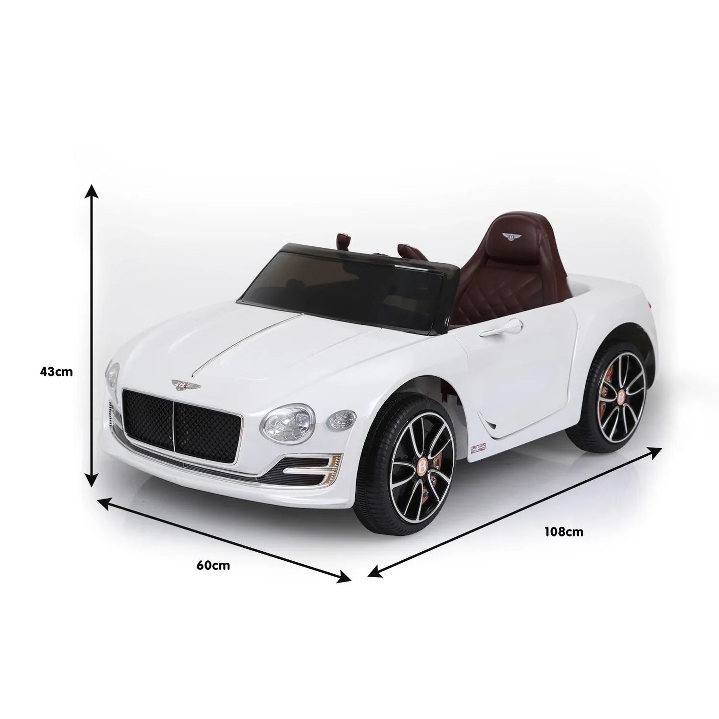 Kahuna Bentley Exp 12 Speed 6E Licensed Kids Ride On Electric Car Remote Control - White - Mekamart Australia
