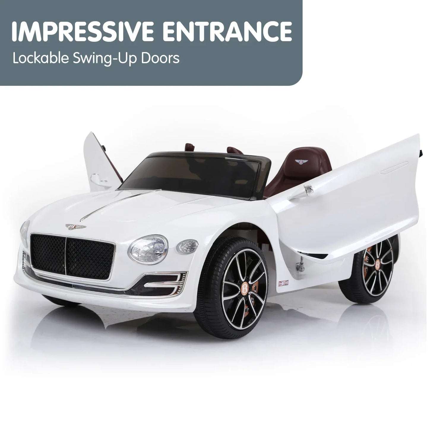 Kahuna Bentley Exp 12 Speed 6E Licensed Kids Ride On Electric Car Remote Control - White - Mekamart Australia