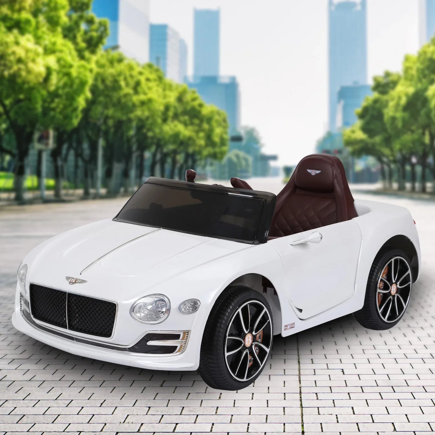 Kahuna Bentley Exp 12 Speed 6E Licensed Kids Ride On Electric Car Remote Control - White - Mekamart Australia
