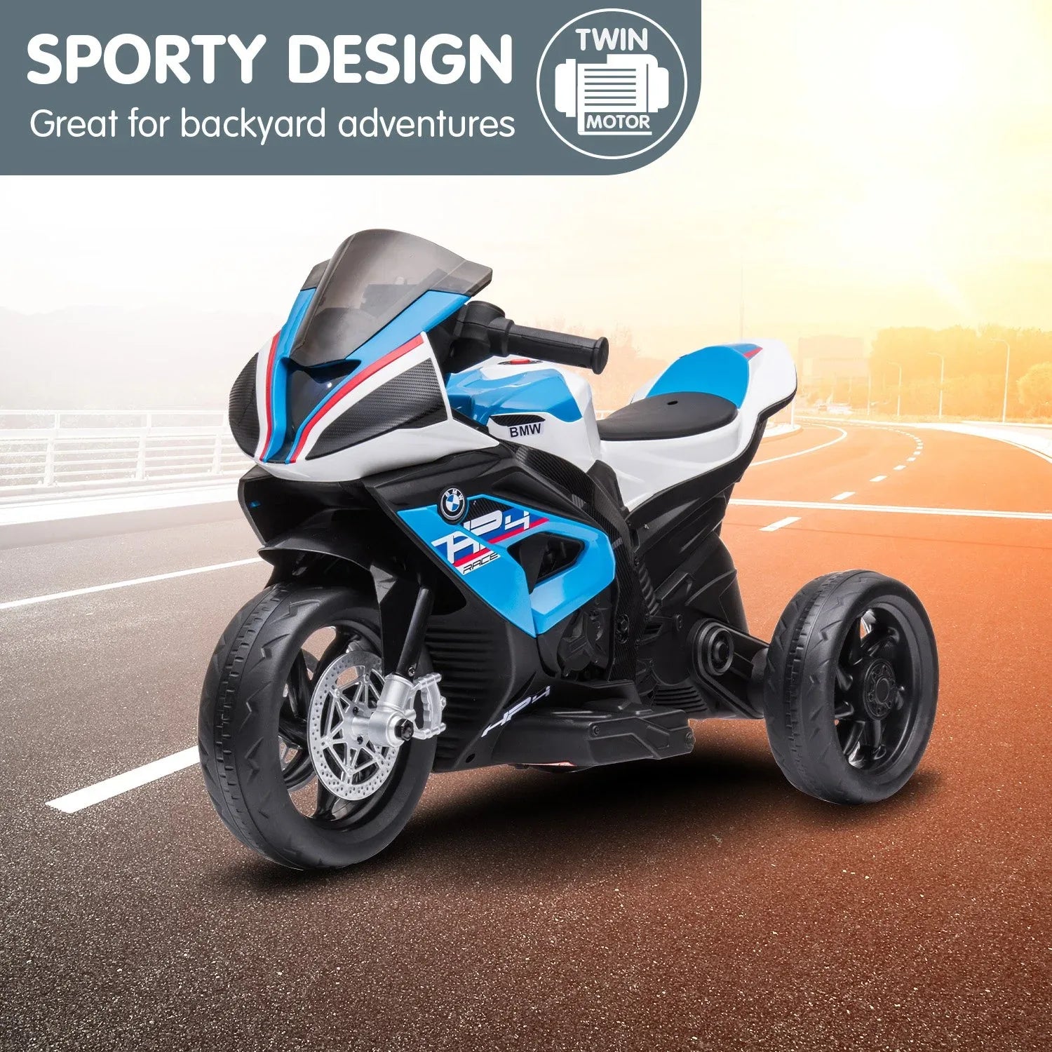 Kahuna Bmw Hp4 Race Kids Ride-on Motorbike In Blue - Mekamart Australia