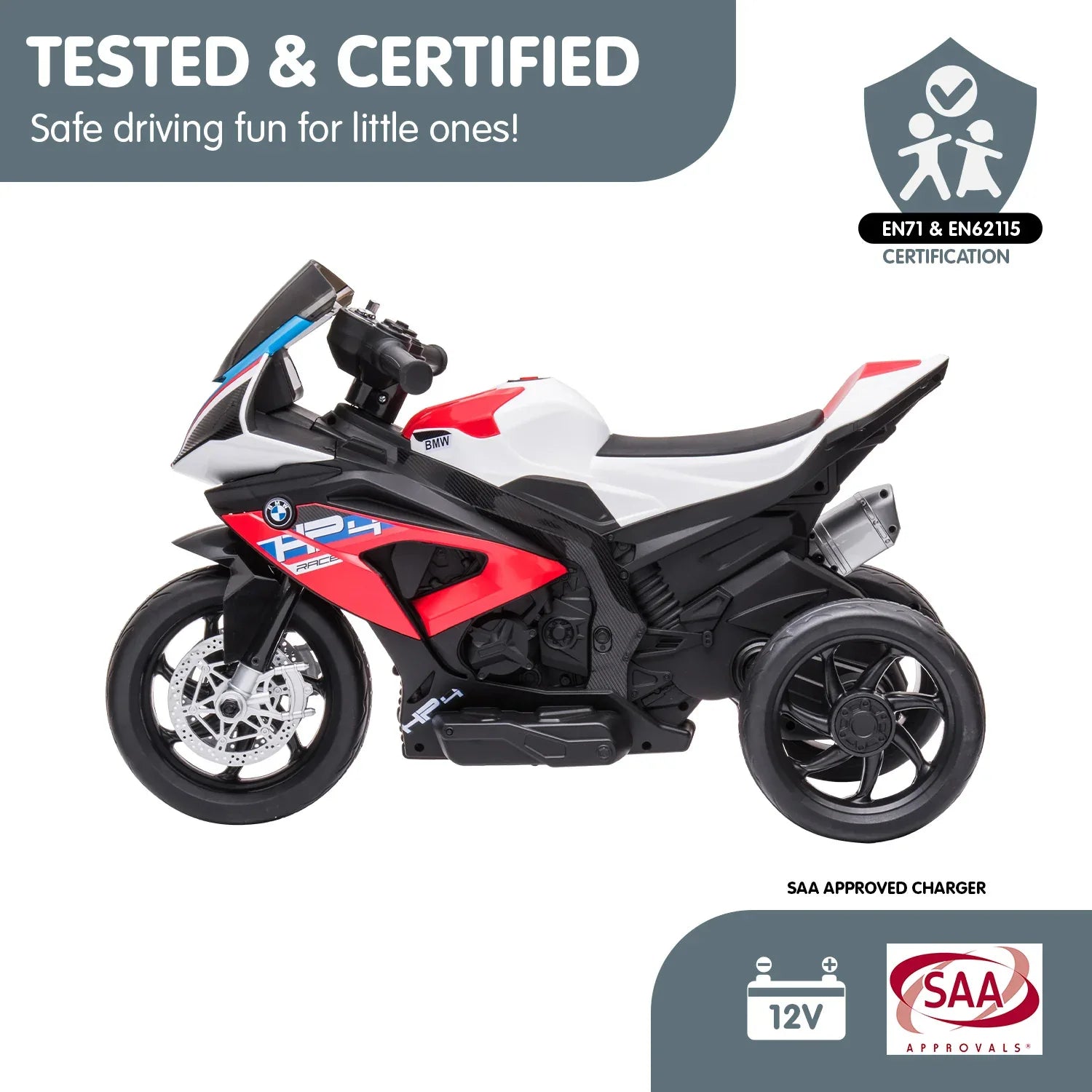 Kahuna Bmw Hp4 Race Kids Ride-on Motorbike In Red - Mekamart Australia