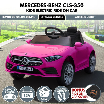 Kahuna Mercedes Benz CLS 350 Kids Electric Ride On Car with Remote Control - Pink - Mekamart Australia