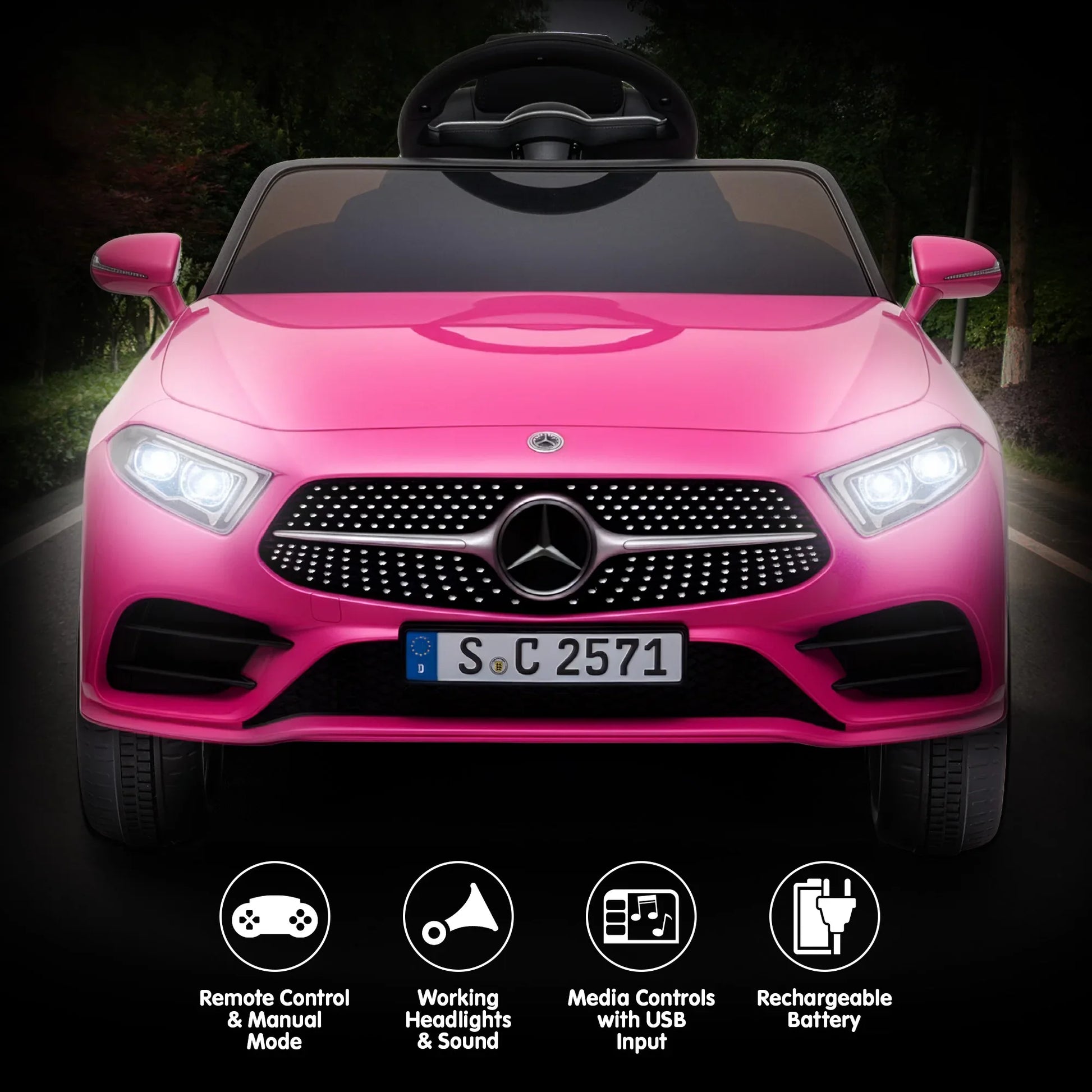 Kahuna Mercedes Benz CLS 350 Kids Electric Ride On Car with Remote Control - Pink - Mekamart Australia