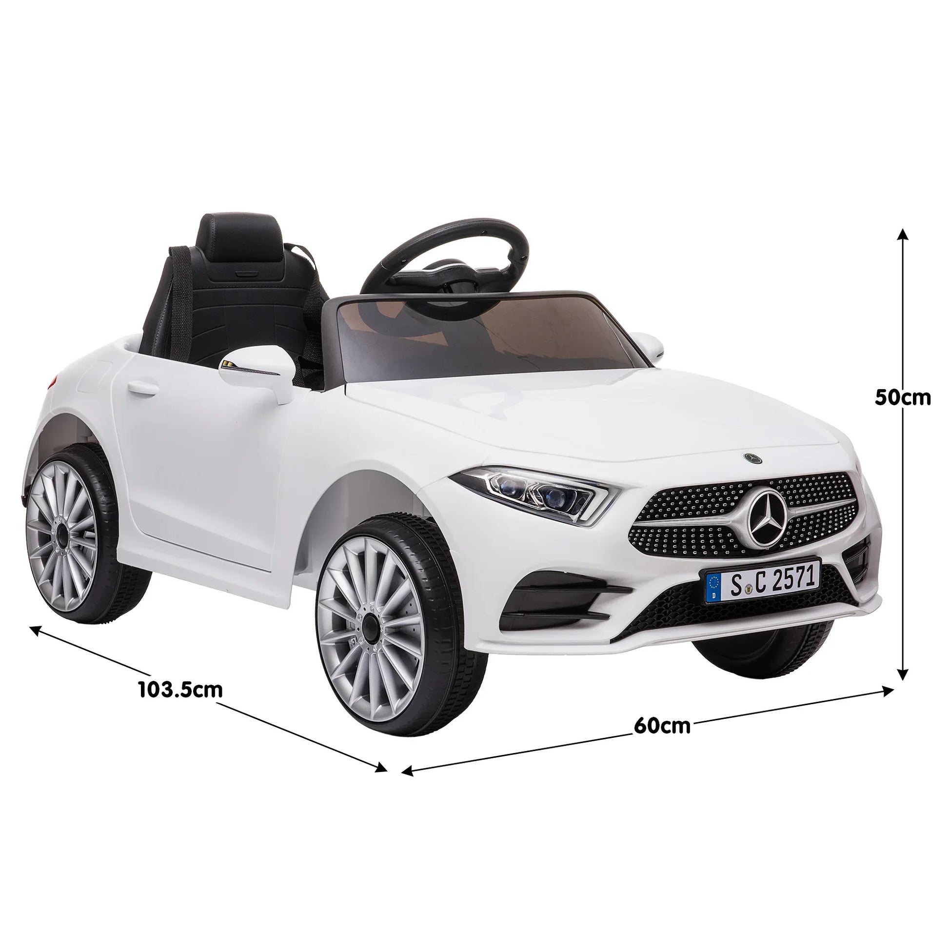 Kahuna Mercedes Benz CLS 350 Kids Electric Ride On Car with Remote Control - White - Mekamart Australia