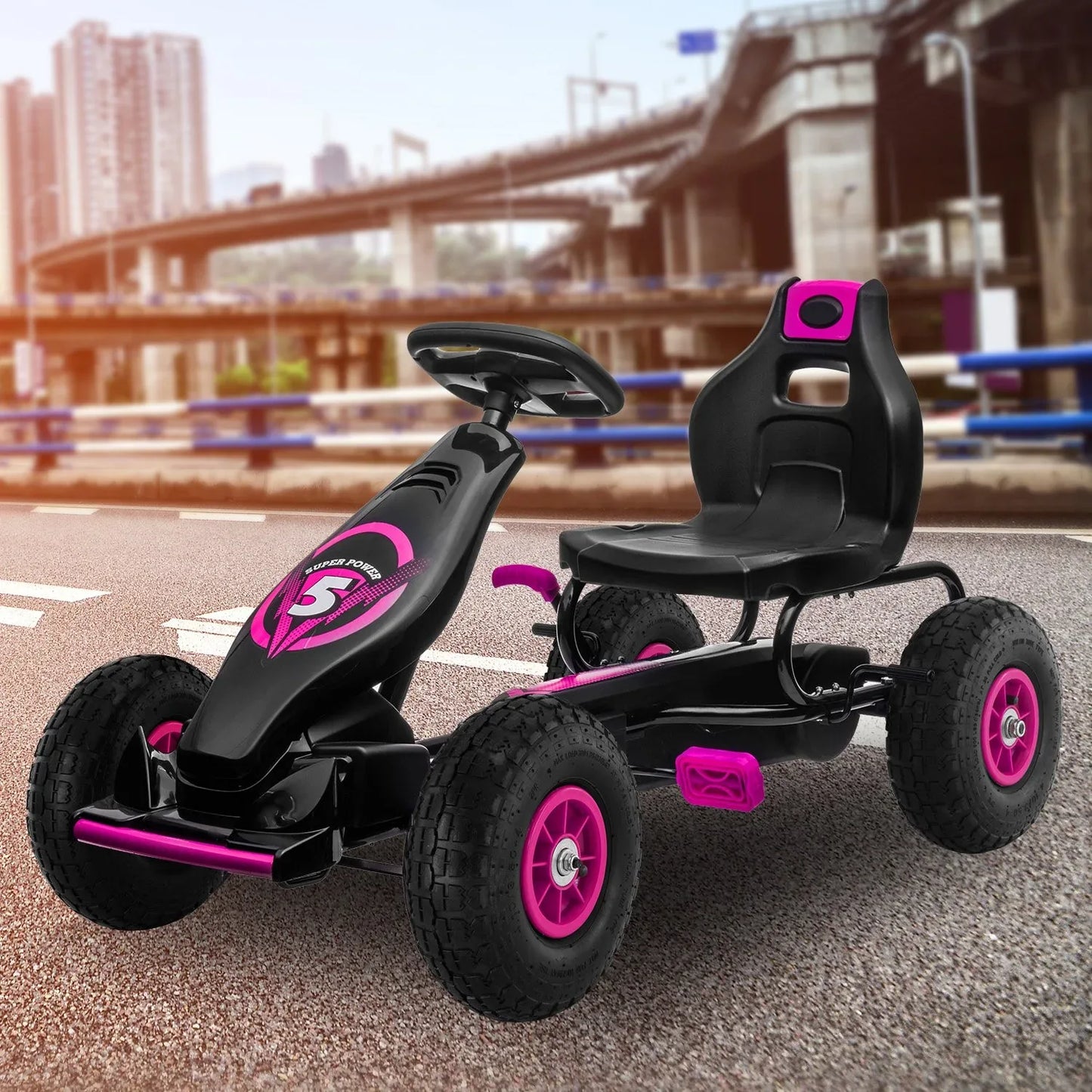 Kahuna G18 Kids Ride On Pedal Go Kart - Rose Pink - Mekamart Australia