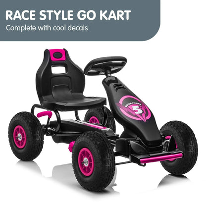 Kahuna G18 Kids Ride On Pedal Go Kart - Rose Pink - Mekamart Australia
