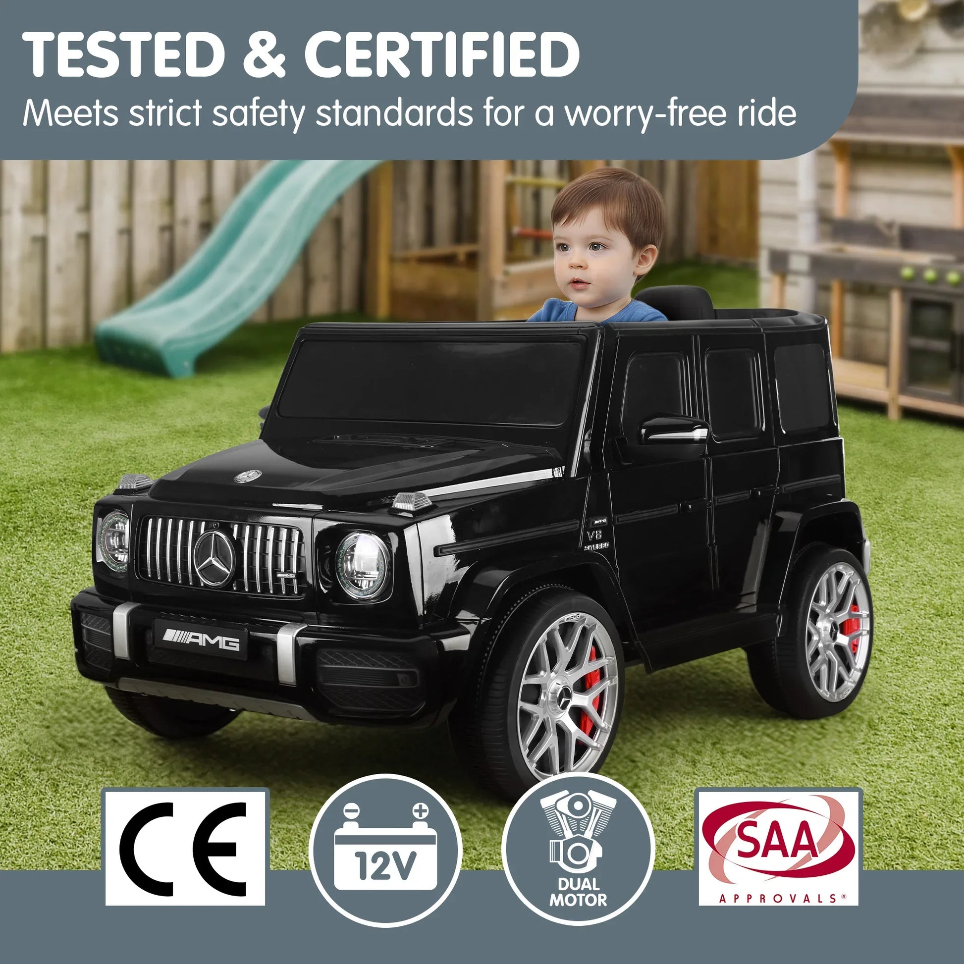 Kahuna Mercedes Benz AMG Licensed G63 Kids Electric Ride On Car Remote Control Dual 25W Motors Music Player LED Lights - Mekamart Australia