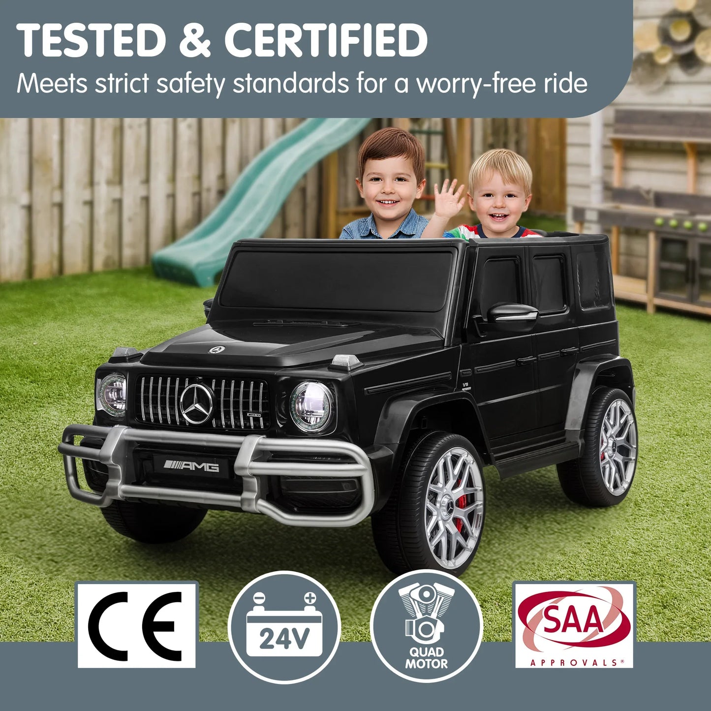 Kahuna Mercedes Benz AMG G63 Kids Electric Two Seater Ride On Car with Remote Control - Mekamart Australia