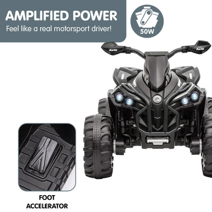 Kahuna GTS99 Kids Electric Ride On Quad Bike Toy ATV 50W - Black - Mekamart Australia