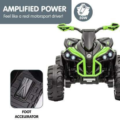 Kahuna GTS99 Kids Electric Ride On Quad Bike Toy ATV 50W - Green - Mekamart Australia