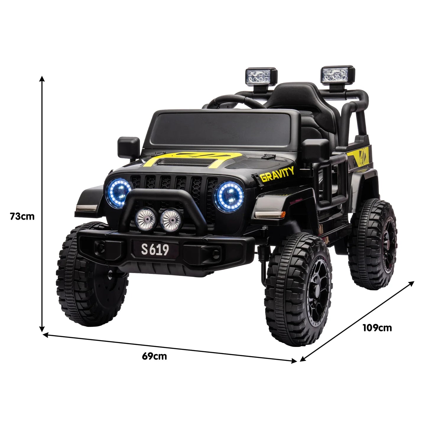 Kahuna S619 Gravity Kids Electric Ride On Car - Black - Mekamart Australia