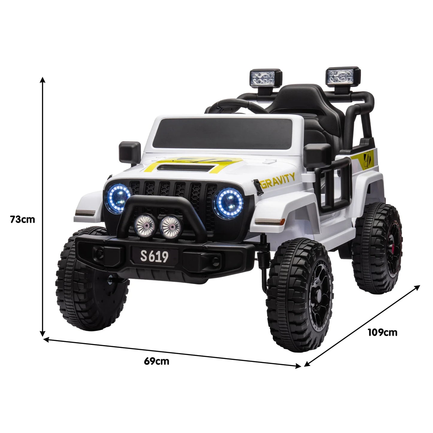 Kahuna S619 Gravity Kids Electric Ride On Car - White - Mekamart Australia