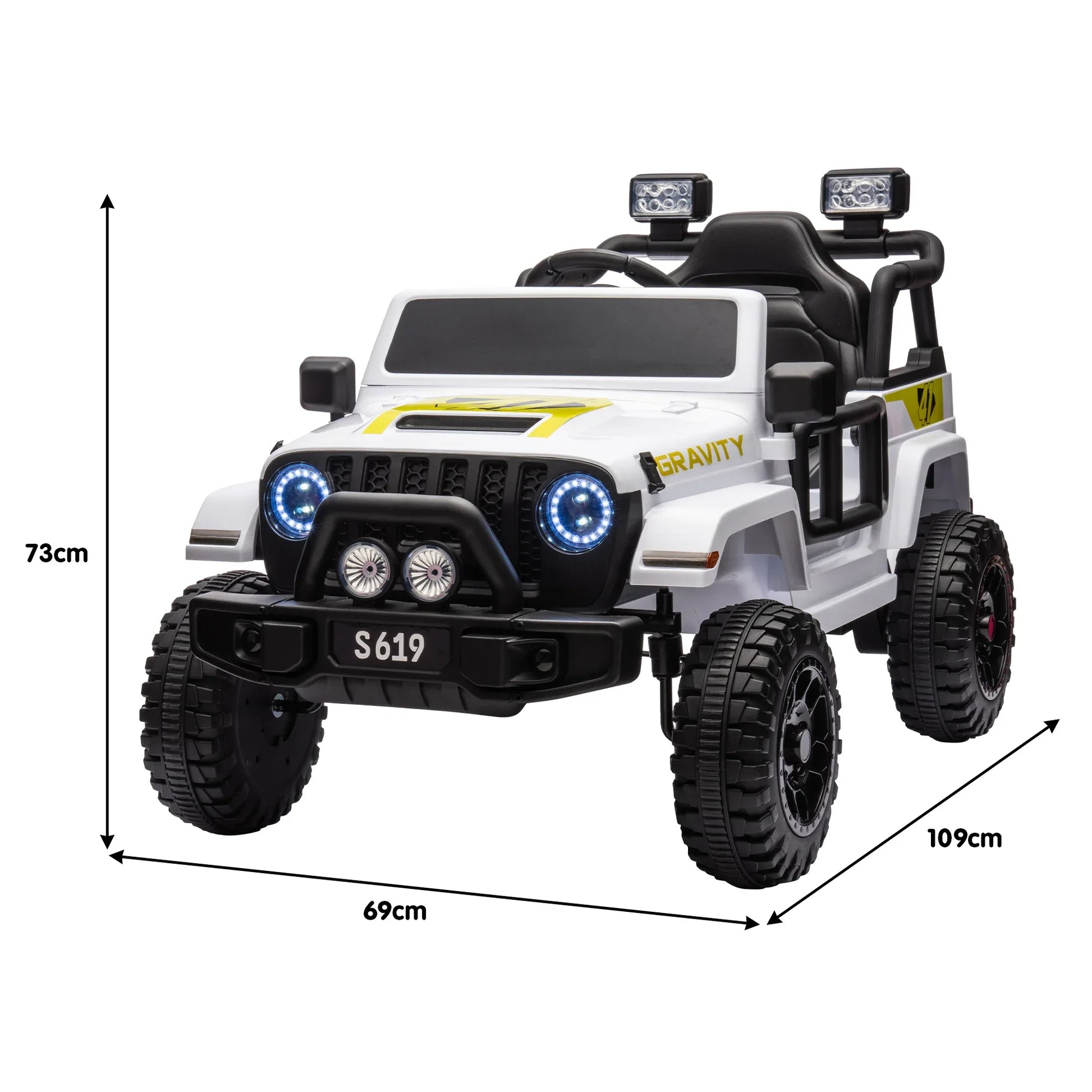 Kahuna S619 Gravity Kids Electric Ride On Car - White - Mekamart Australia