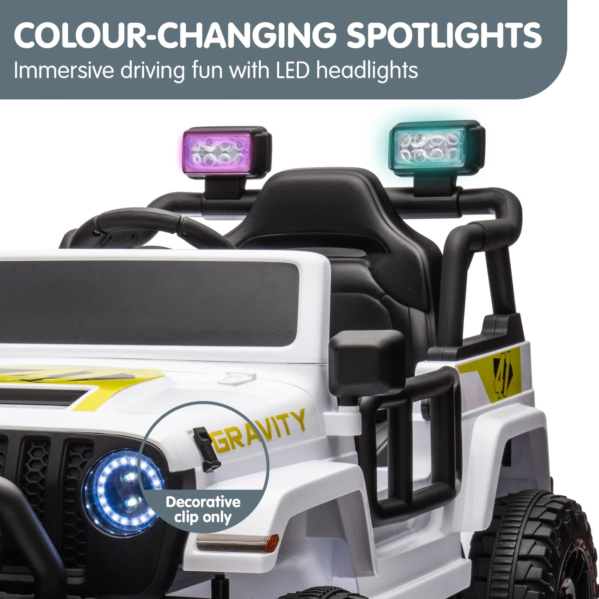 Kahuna S619 Gravity Kids Electric Ride On Car - White - Mekamart Australia
