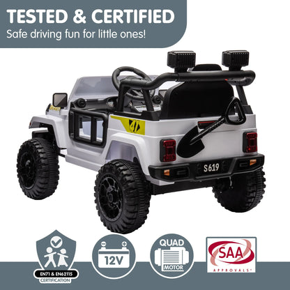 Kahuna S619 Gravity Kids Electric Ride On Car - White - Mekamart Australia