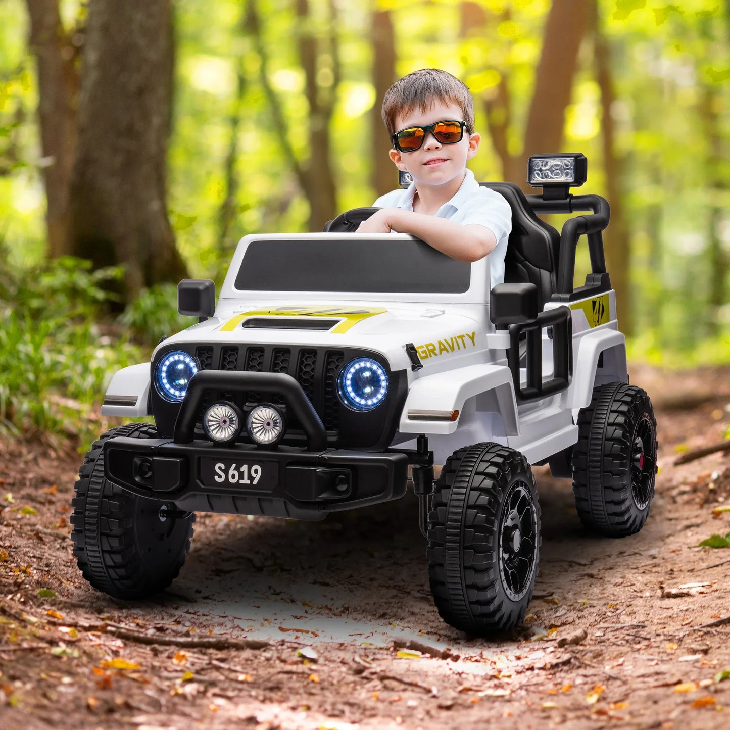Kahuna S619 Gravity Kids Electric Ride On Car - White - Mekamart Australia