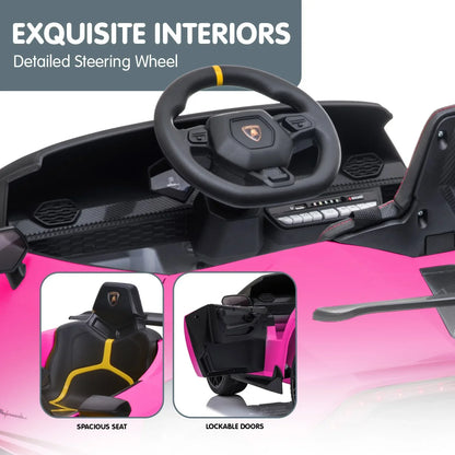 Kahuna Lamborghini Performante Kids Electric Ride On Car Remote Control by Kahuna - Pink - Mekamart Australia