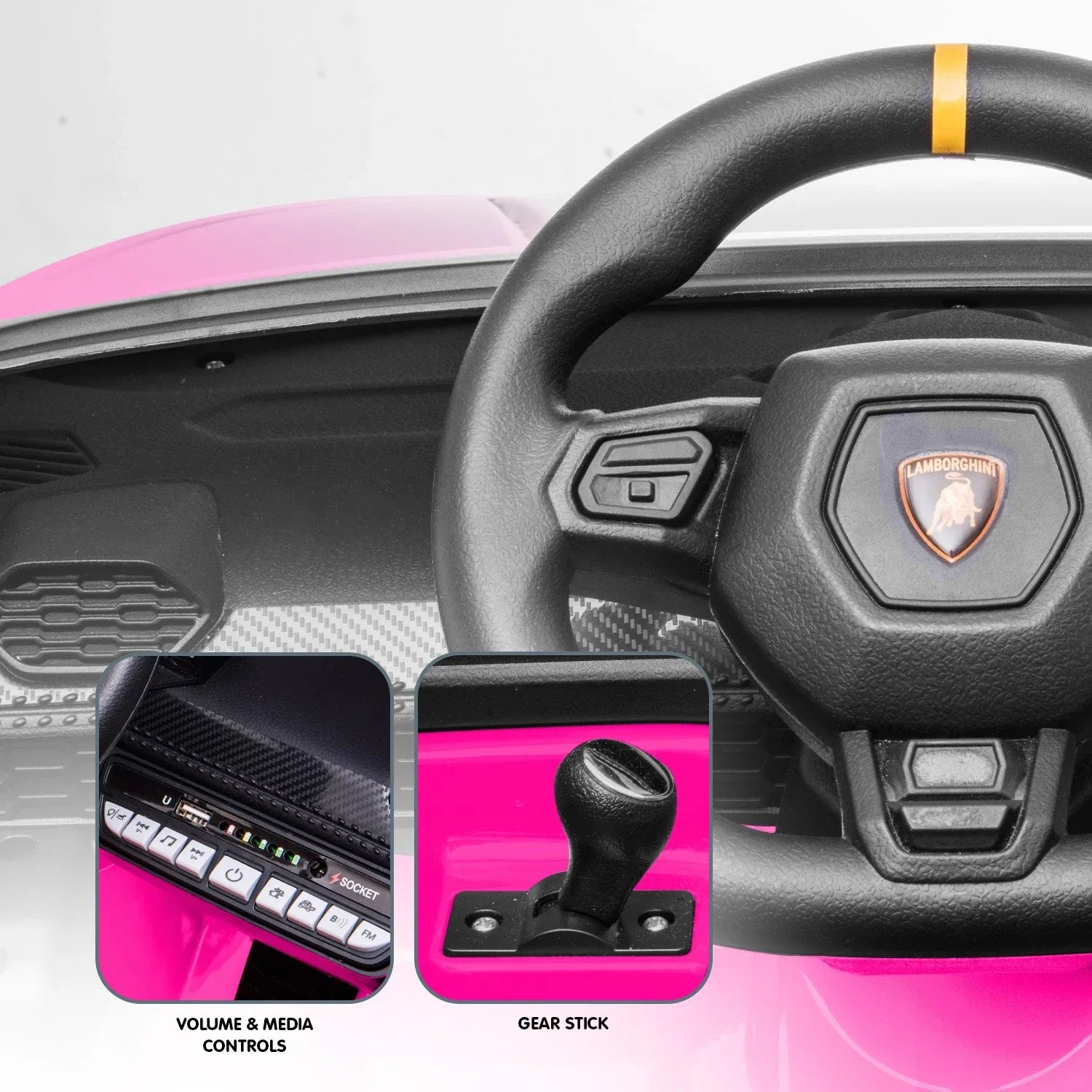 Kahuna Lamborghini Performante Kids Electric Ride On Car Remote Control by Kahuna - Pink - Mekamart Australia