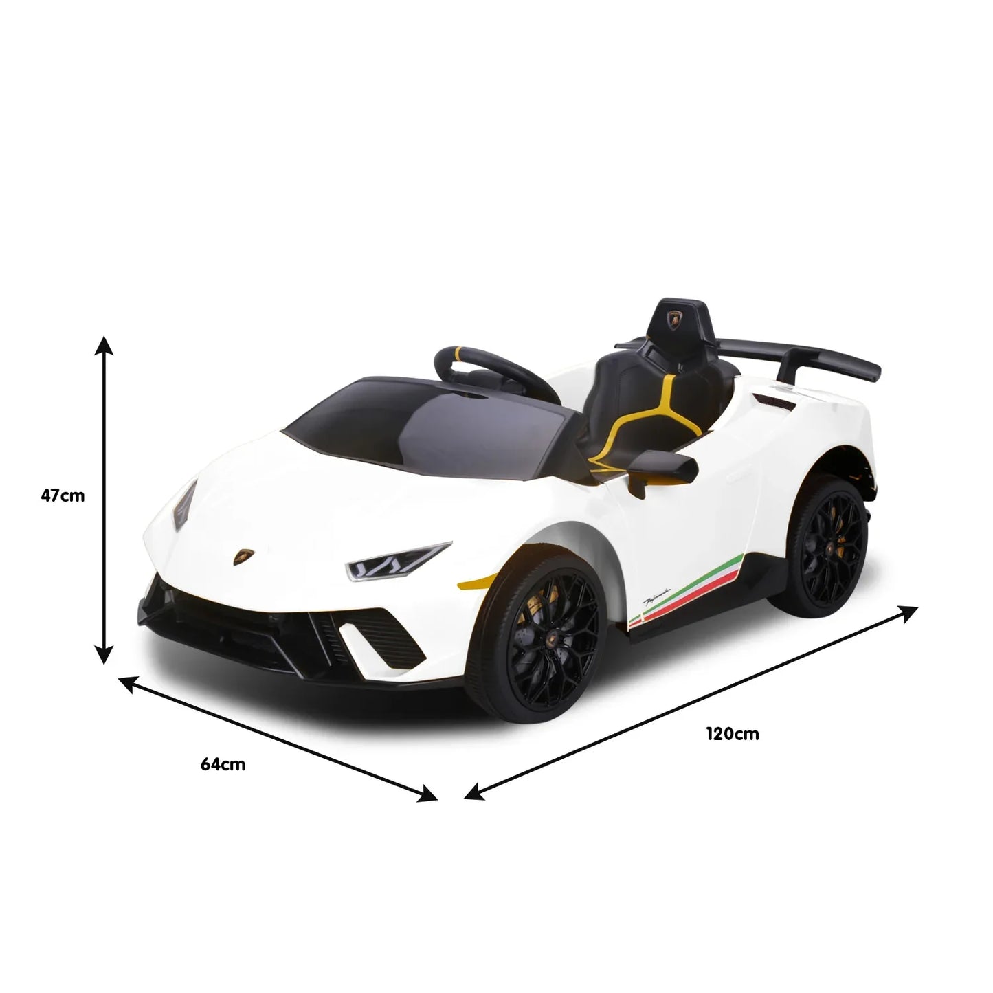 Kahuna Lamborghini Performante Kids Electric Ride On Car Remote Control by Kahuna - White - Mekamart Australia