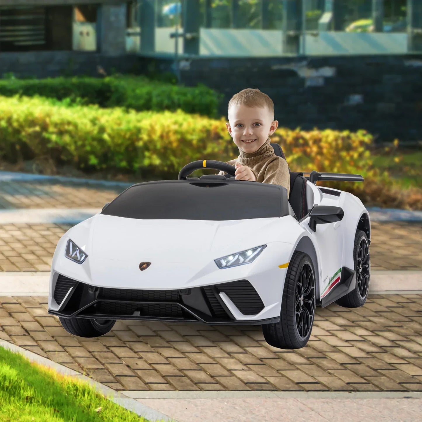 Kahuna Lamborghini Performante Kids Electric Ride On Car Remote Control by Kahuna - White - Mekamart Australia