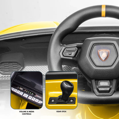 Kahuna Lamborghini Performante Kids Electric Ride On Car Remote Control - Yellow - Mekamart Australia